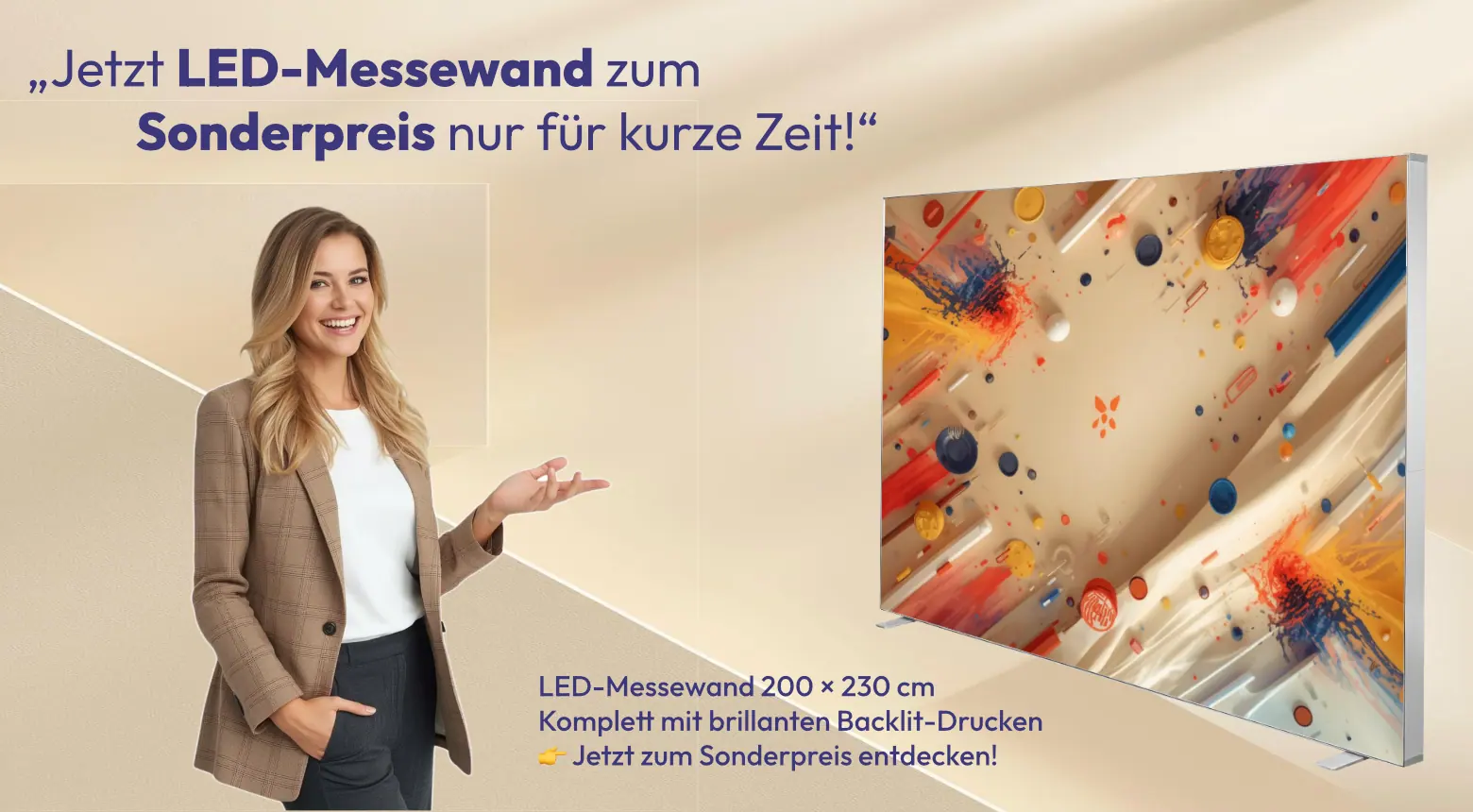 messewand günstig, aktionspreis für messewand mit 2 drucken