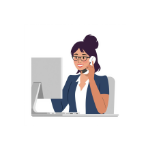 Mitarbeiterin am Service Telefon