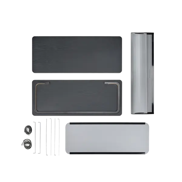 Moderner Messe-Counter in geradlinigem Lamellen-Design