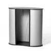 Elegante Lamellen-Theke im ovalen Design
