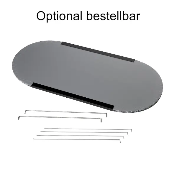 Elegante Lamellen-Theke im ovalen Design