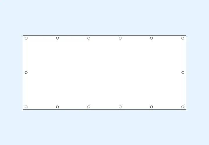 umlaufend geschnitten - Ösen alle 50 cm