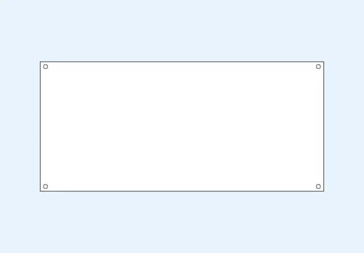 umlaufend geschnitten - Ösen an den Ecken