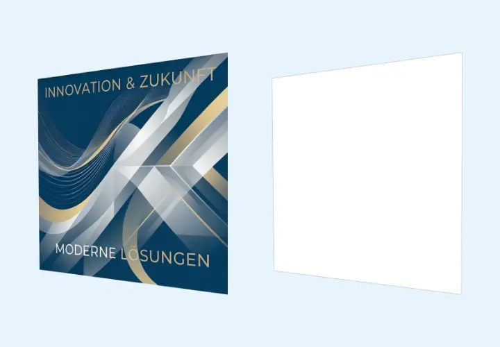 Vorderseite bedruckt - Rückseite weiß