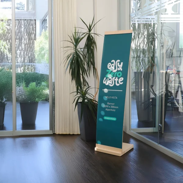 Bannerdisplay mit Magnet-System - Velo Vista – Nachhaltiges Holz